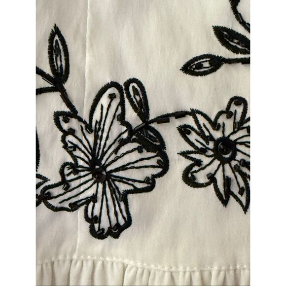 Coldwater Creek White Embroidered Ruffle Blouse Sz 14 NWT Back Zipper - Picture 5 of 14